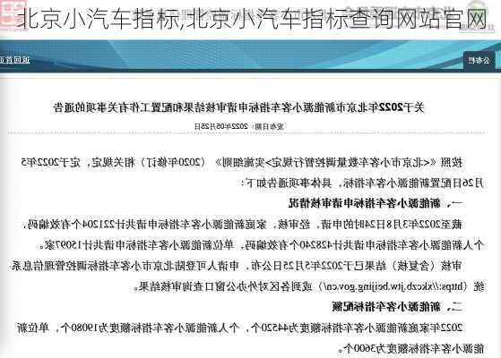 北京小汽车指标,北京小汽车指标查询网站官网