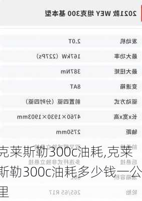 克莱斯勒300c油耗,克莱斯勒300c油耗多少钱一公里