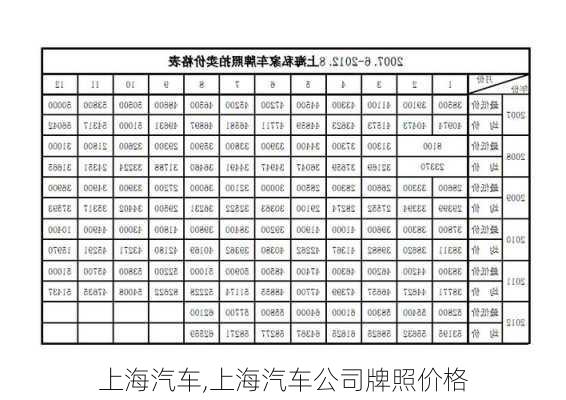 上海汽车,上海汽车公司牌照价格