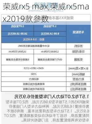 荣威rx5 max,荣威rx5max2019款参数