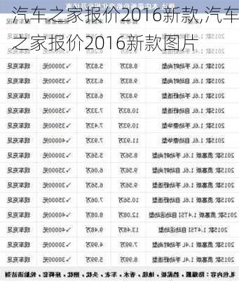 汽车之家报价2016新款,汽车之家报价2016新款图片