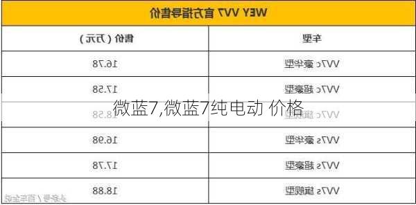 微蓝7,微蓝7纯电动 价格