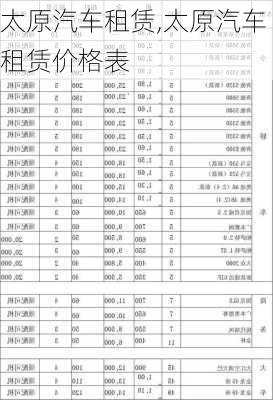 太原汽车租赁,太原汽车租赁价格表