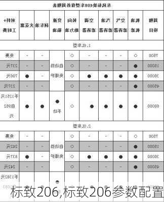 标致206,标致206参数配置