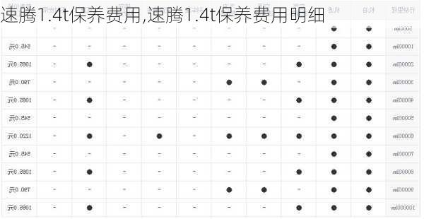 速腾1.4t保养费用,速腾1.4t保养费用明细