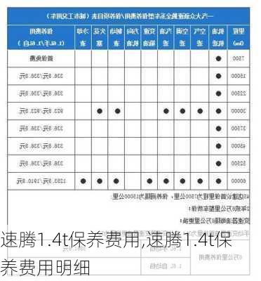 速腾1.4t保养费用,速腾1.4t保养费用明细