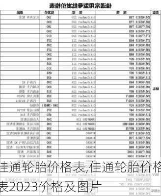 佳通轮胎价格表,佳通轮胎价格表2023价格及图片