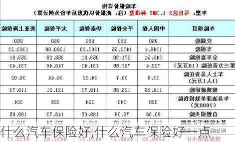 什么汽车保险好,什么汽车保险好一点