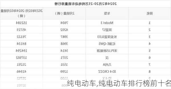 纯电动车,纯电动车排行榜前十名