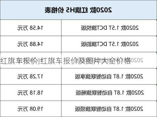 红旗车报价,红旗车报价及图片大全价格