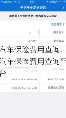 汽车保险费用查询,汽车保险费用查询平台