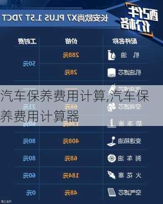 汽车保养费用计算,汽车保养费用计算器
