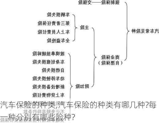 汽车保险的种类,汽车保险的种类有哪几种?每一种分别有哪些险种?