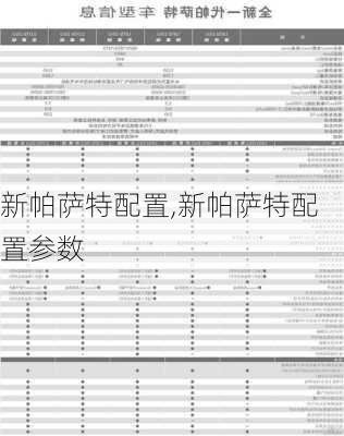 新帕萨特配置,新帕萨特配置参数