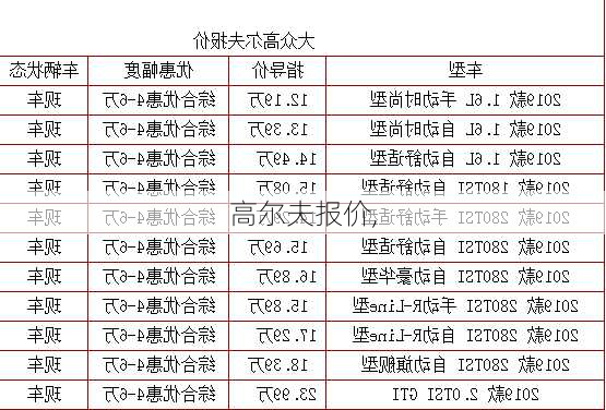 高尔夫报价,