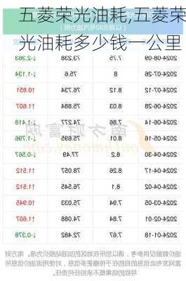 五菱荣光油耗,五菱荣光油耗多少钱一公里