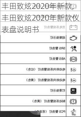 丰田致炫2020年新款,丰田致炫2020年新款仪表盘说明书