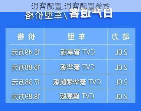 逍客配置,逍客配置参数