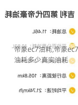帝豪ec7油耗,帝豪ec7油耗多少真实油耗