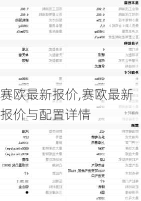 赛欧最新报价,赛欧最新报价与配置详情