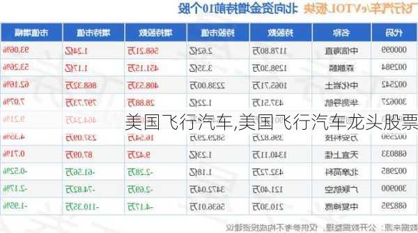 美国飞行汽车,美国飞行汽车龙头股票