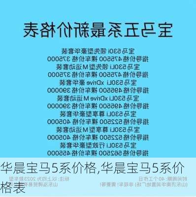 华晨宝马5系价格,华晨宝马5系价格表