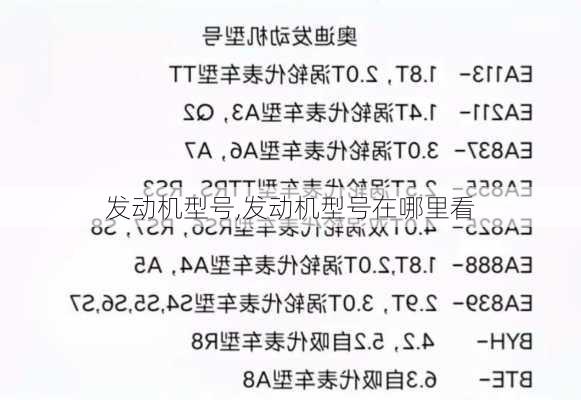 发动机型号,发动机型号在哪里看